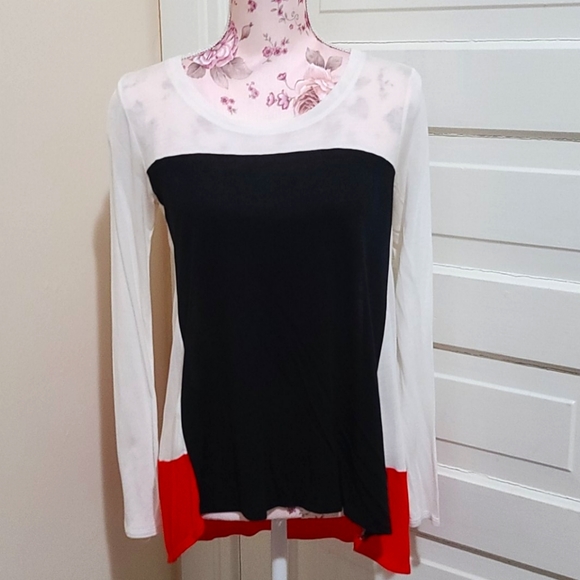 BCBG Lane High Low Colorblock top - Picture 2 of 7
